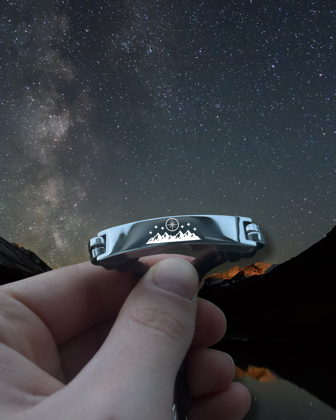 Promise North Star Bracelet - Leather, Engraved Symbol